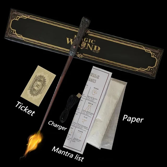 Fire-Breathing Magic Wand – Electronic Fireball Prop for Role Play & Decor