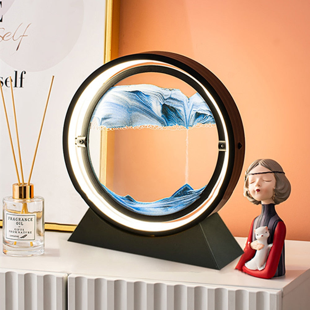 Moving Sand Art Table Lamp – Mesmerizing 3D Landscape Night Light