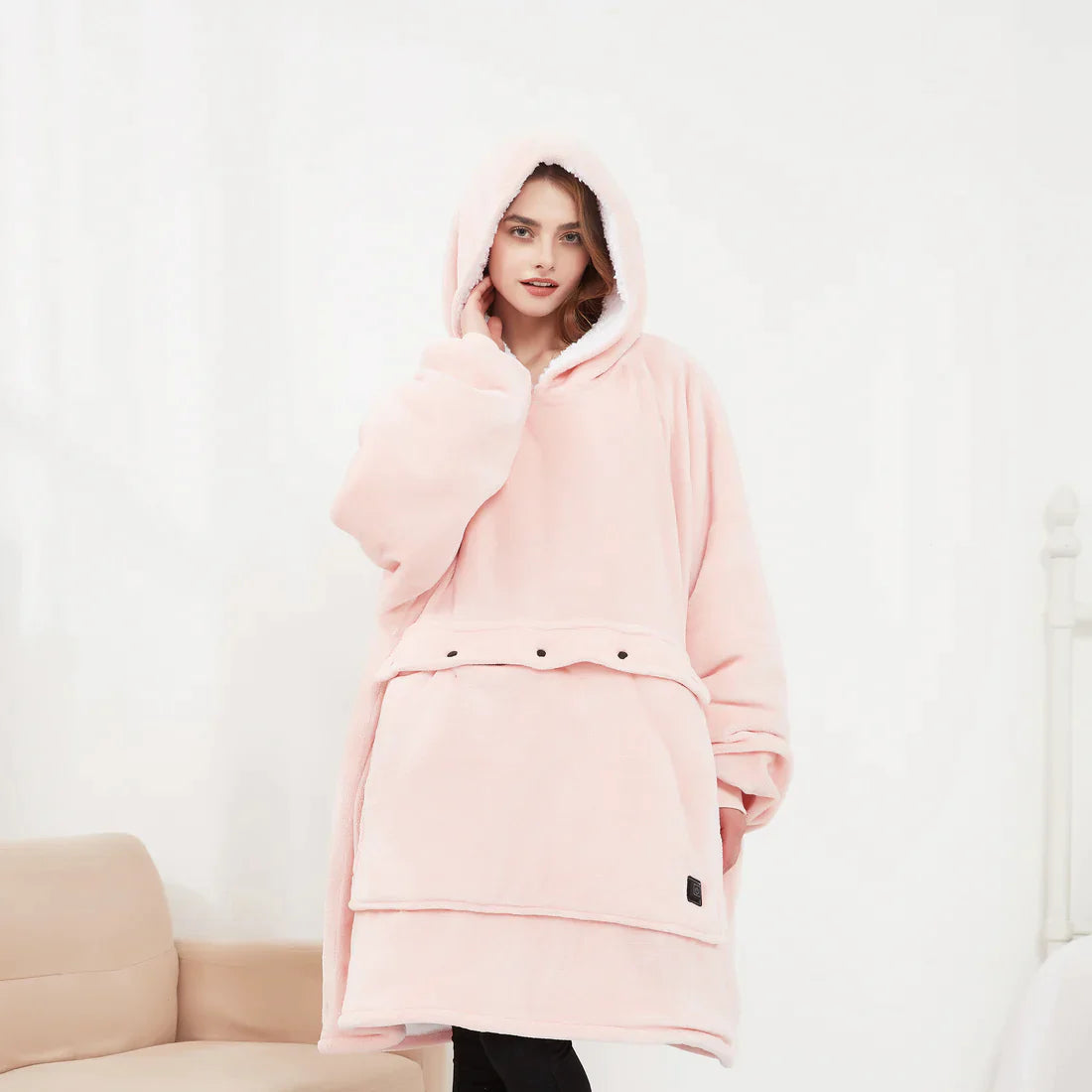 Heated Hoodie Blanket – Wearable Electric Warmth for Cold Nights