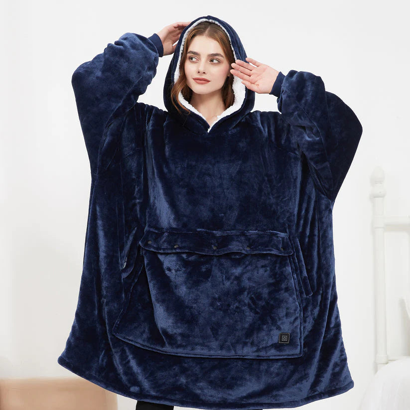 Heated Hoodie Blanket – Wearable Electric Warmth for Cold Nights